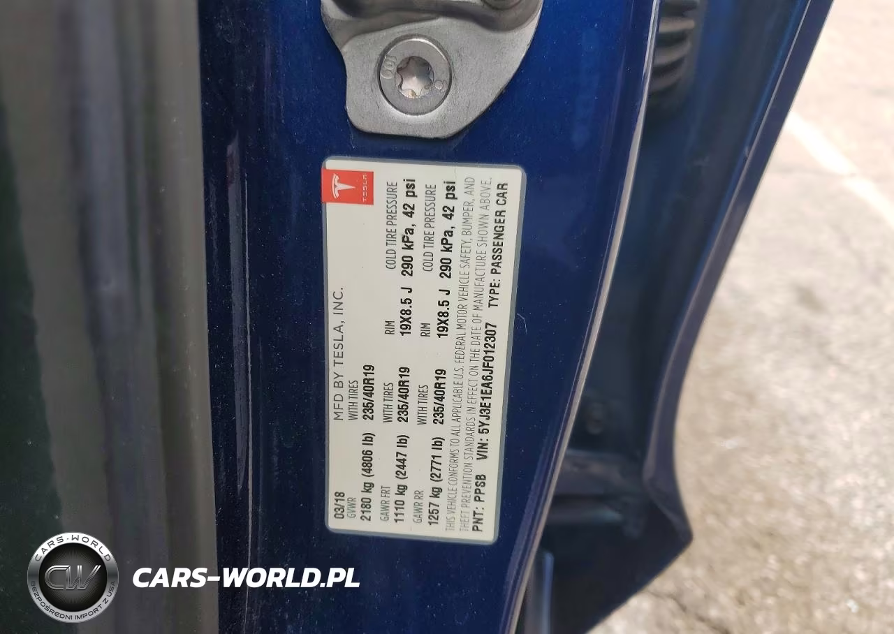 2018 Tesla Model 3 VIN:5YJ3E1EA6JF012307 - 12