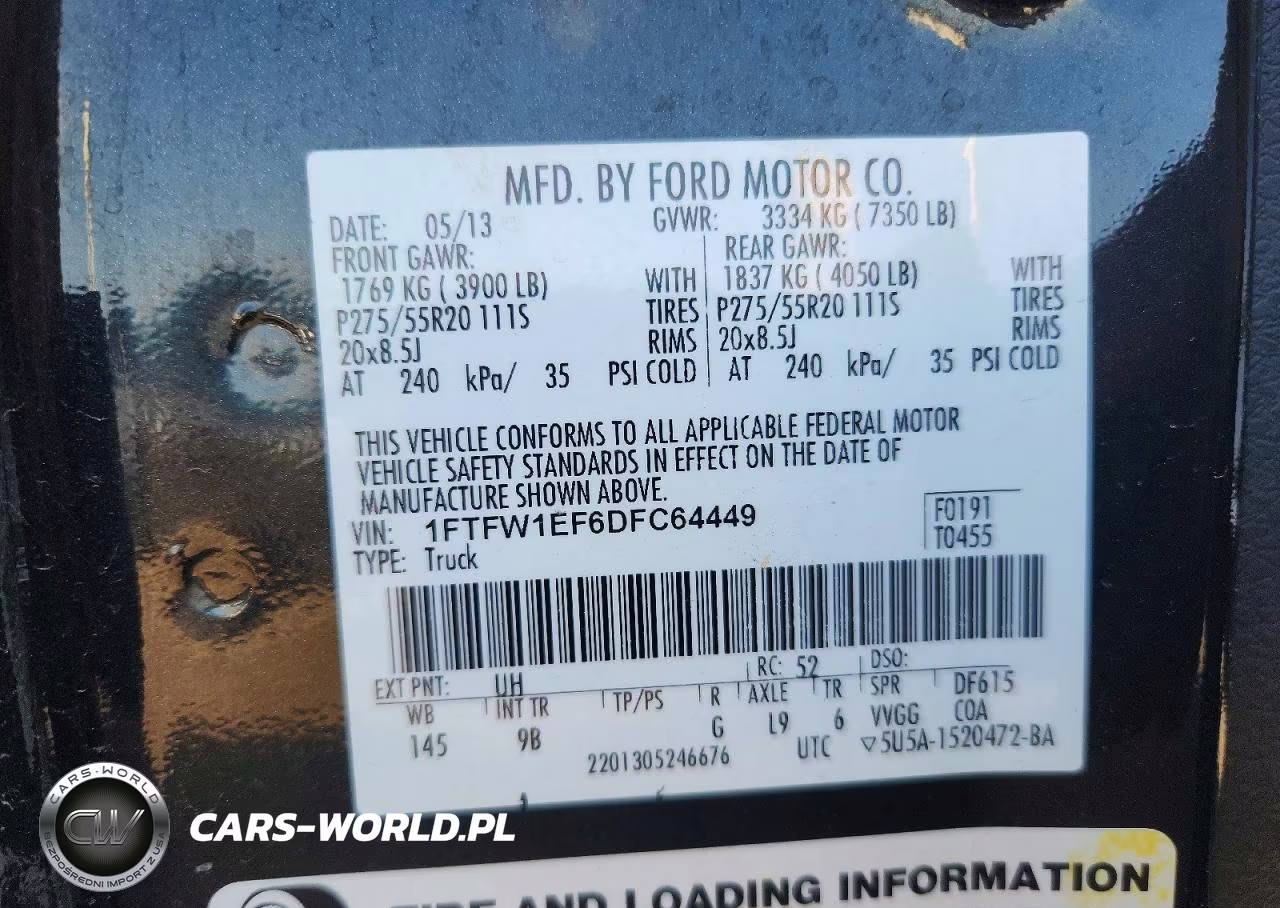 2013 Ford F150 Supercrew VIN:1FTFW1EF6DFC64449 - 12