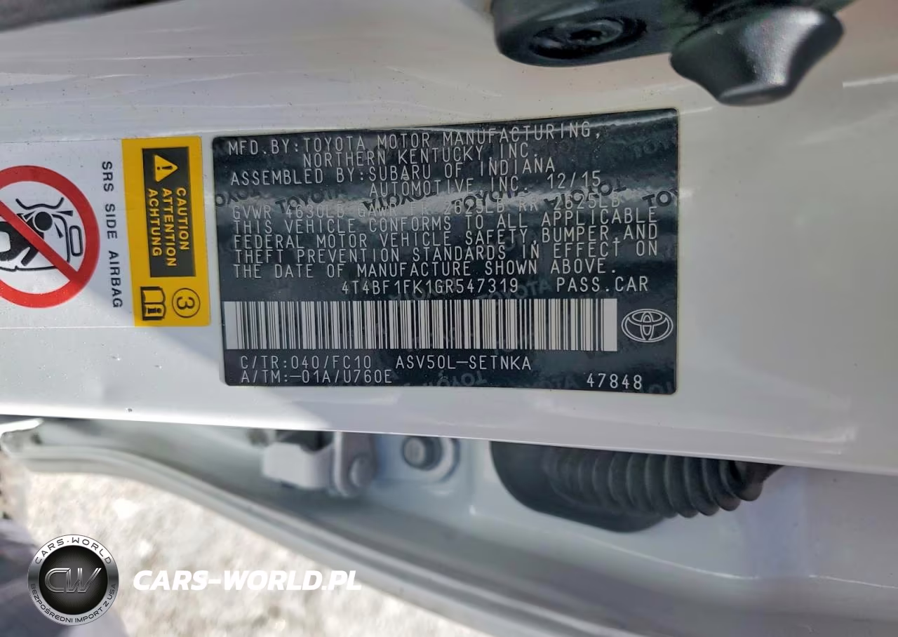 2016 Toyota Camry Le VIN:4T4BF1FK1GR547319 - 12