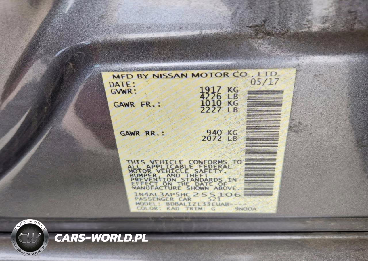 2017 Nissan Altima 2.5 Sv VIN:1N4AL3AP5HC255106 - 13