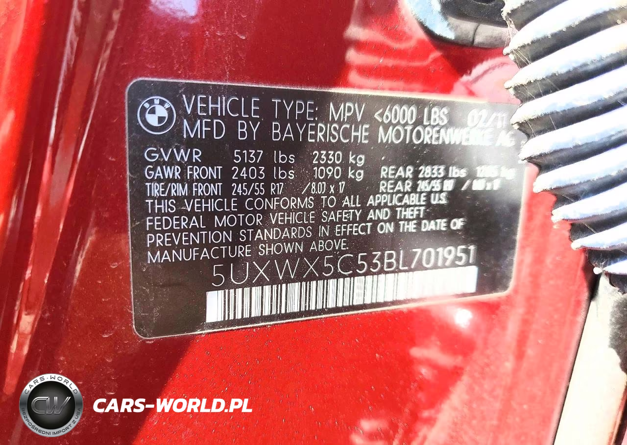 2011 BMW X3 xDrive28I VIN:5UXWX5C53BL701951 - 13