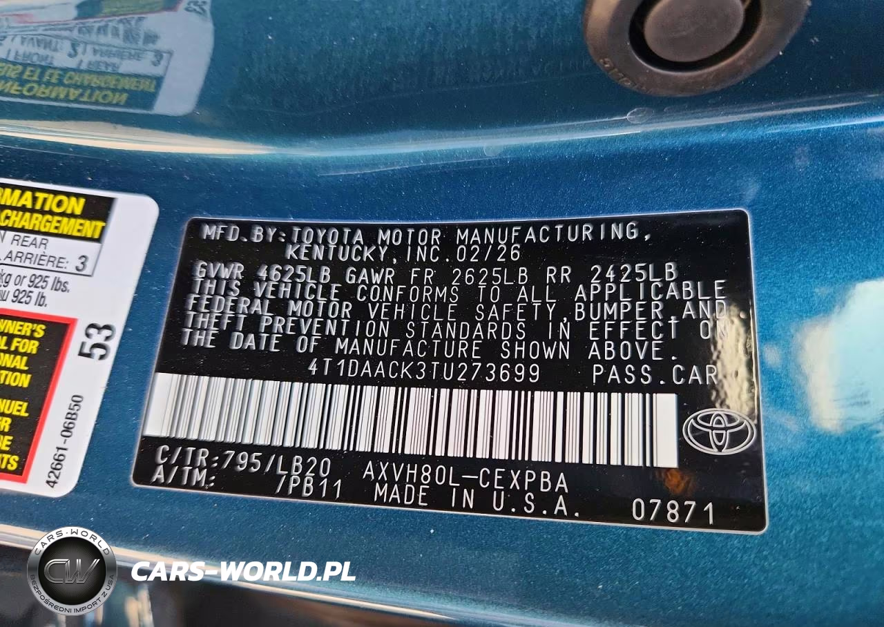 2026 Toyota Camry Xse VIN:4T1DAACK3TU273699 - 12