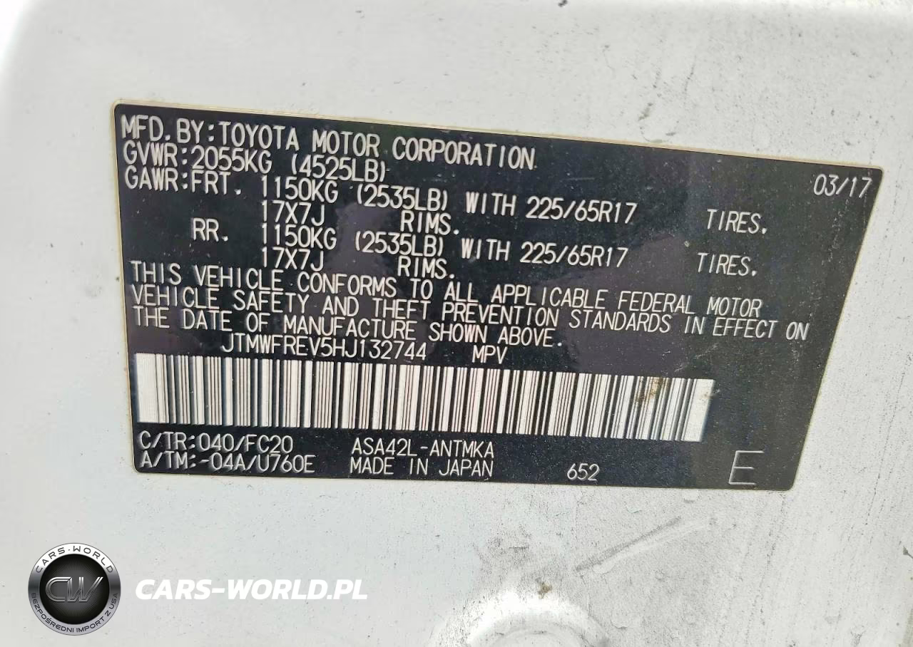 2017 Toyota Rav4 Xle VIN:JTMWFREV5HJ132744 - 13