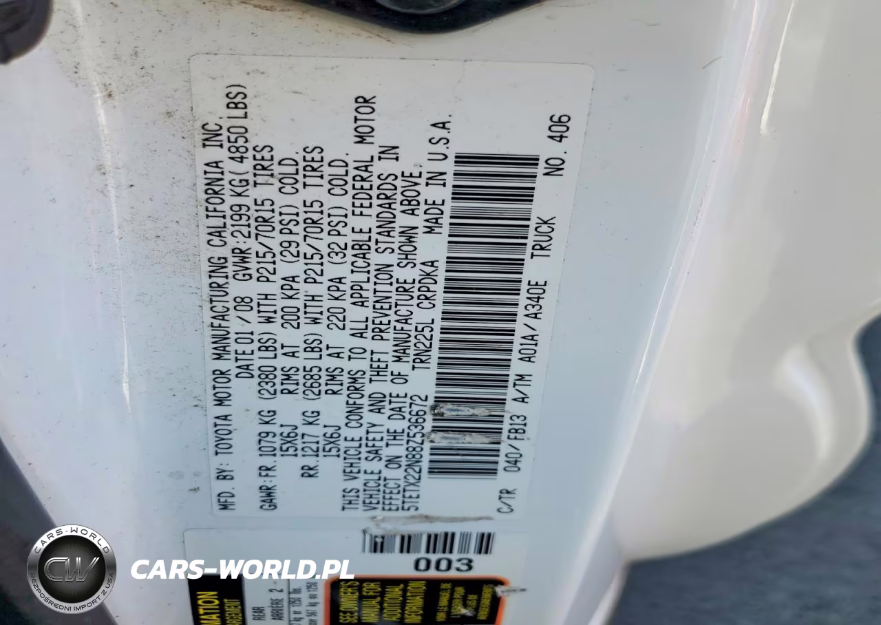 2008 Toyota Tacoma Access Cab VIN:5TETX22N88Z536672 - 12