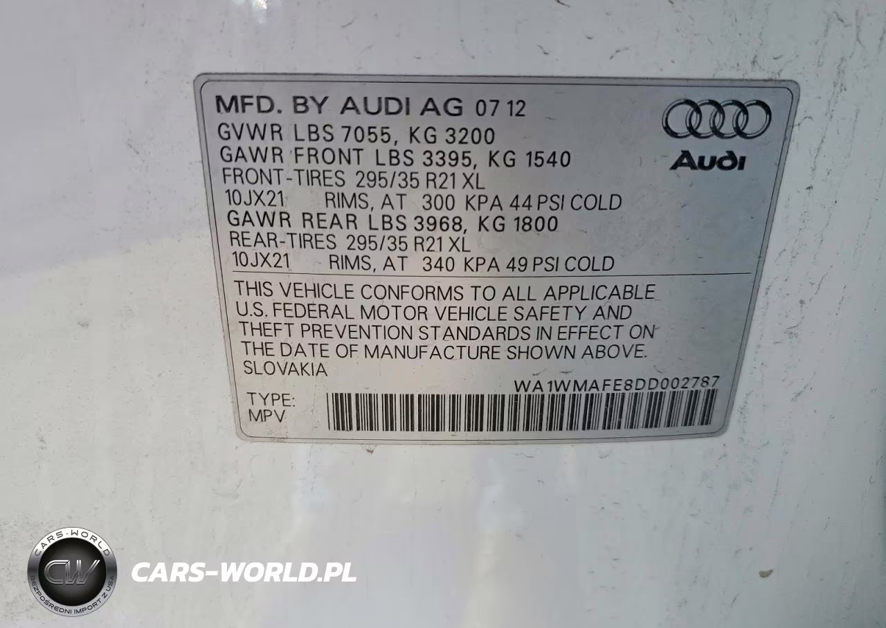 2013 Audi Q7 Prestige VIN:WA1WMAFE8DD002787 - 13