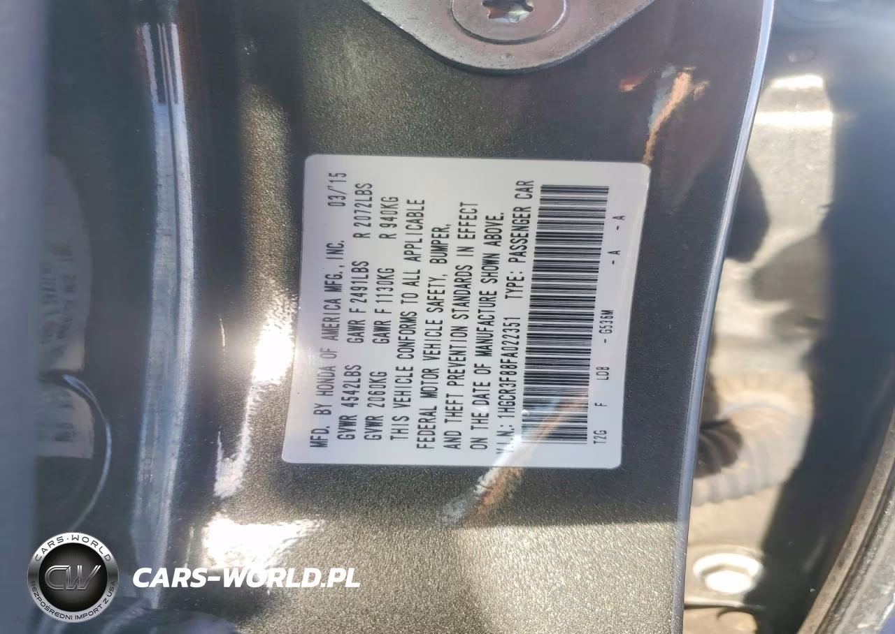 2015 Honda Accord Exl VIN:1HGCR3F88FA022351 - 12