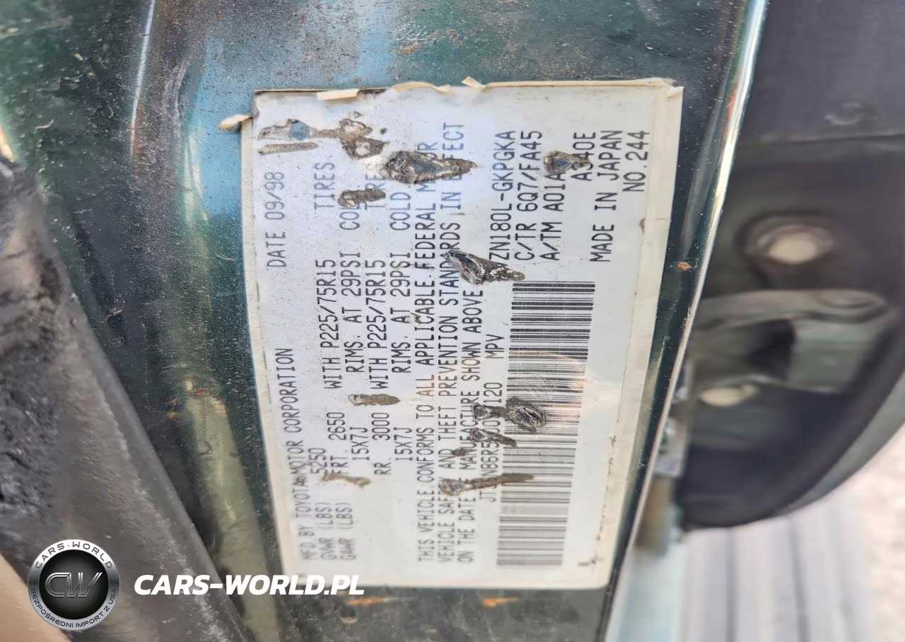 1999 Toyota 4Runner Sr5 VIN:JT3GN86R5X0097120 - 12