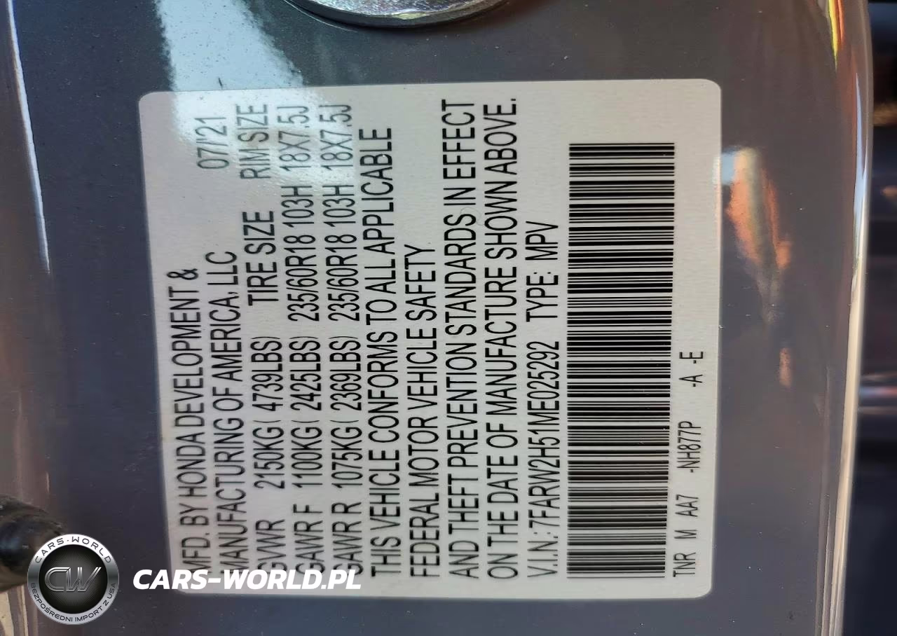 2021 Honda Cr-V Ex VIN:7FARW2H51ME025292 - 13