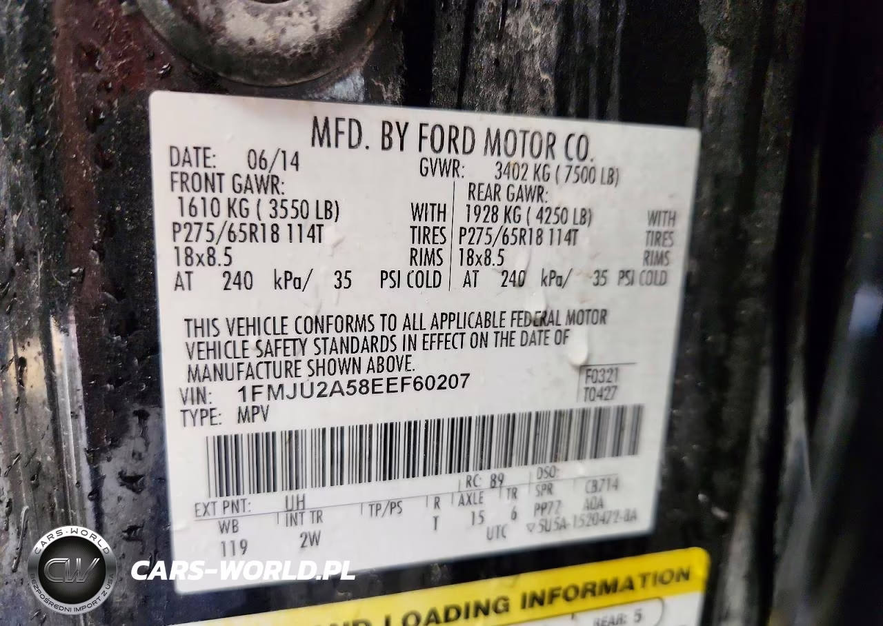 2014 Ford Expedition Limited VIN:1FMJU2A58EEF60207 - 13