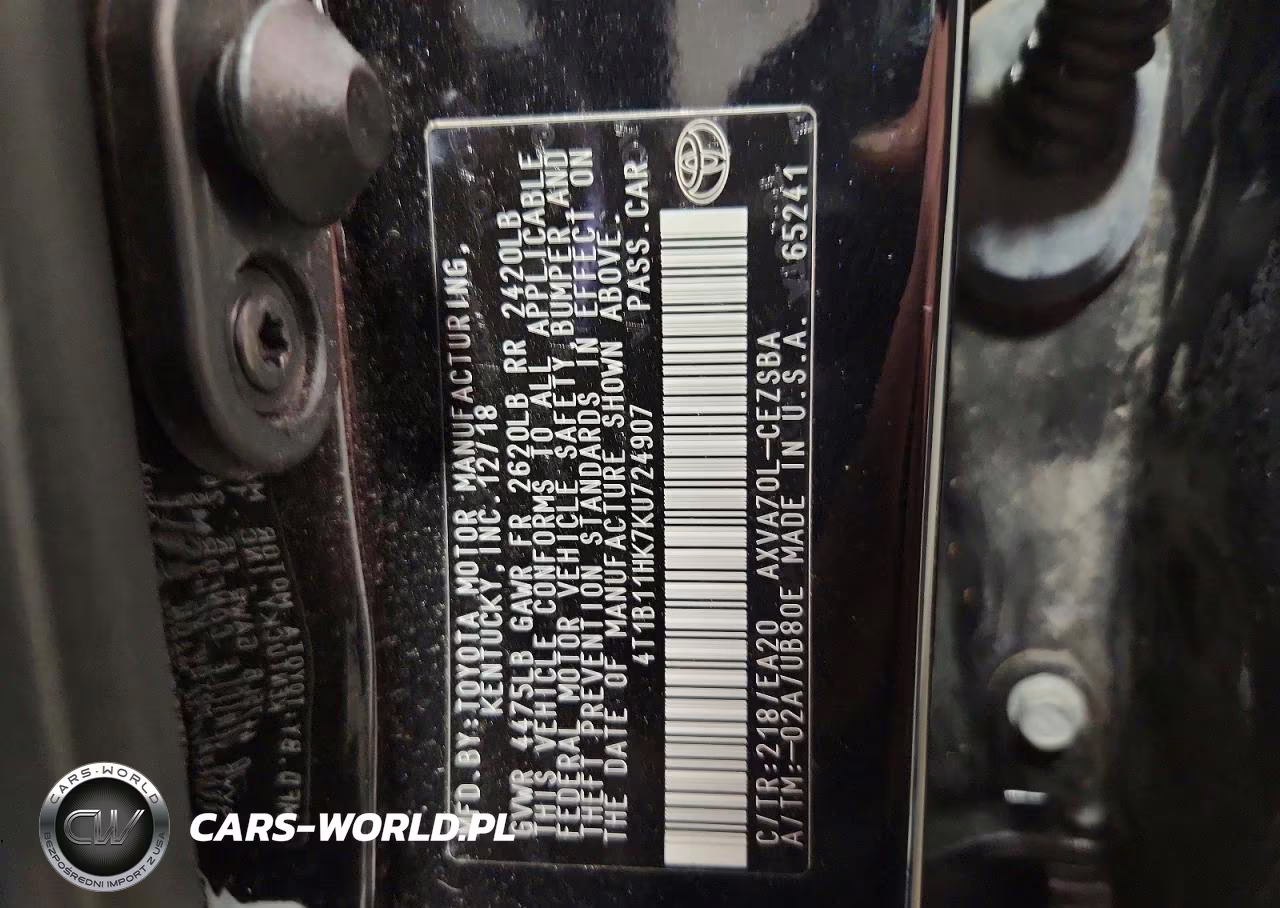 2019 Toyota Camry Se VIN:4T1B11HK7KU724907 - 12