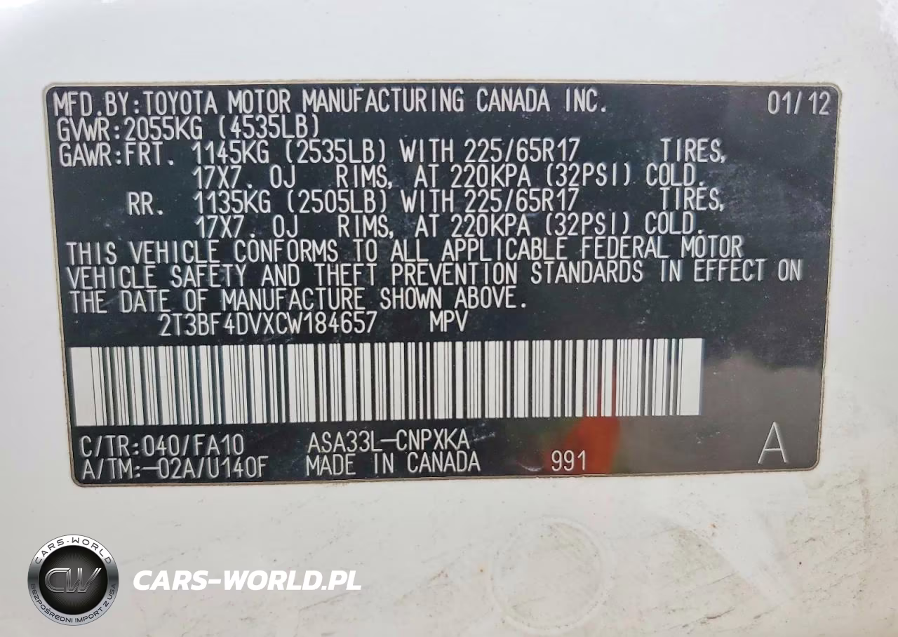 2012 Toyota Rav4 VIN:2T3BF4DVXCW184657 - 13