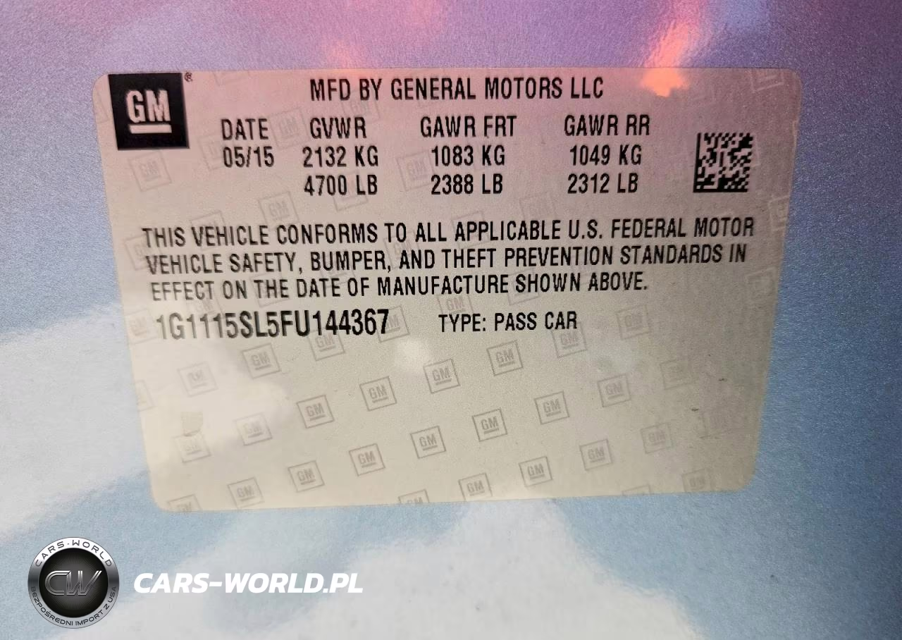 2015 Chevrolet Impala Lt VIN:1G1115SL5FU144367 - 13