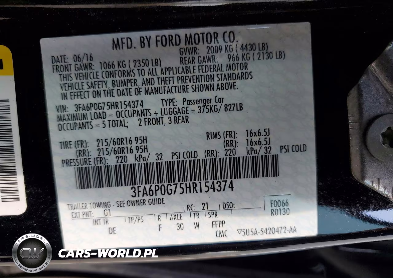 2017 Ford Fusion S VIN:3FA6P0G75HR154374 - 12