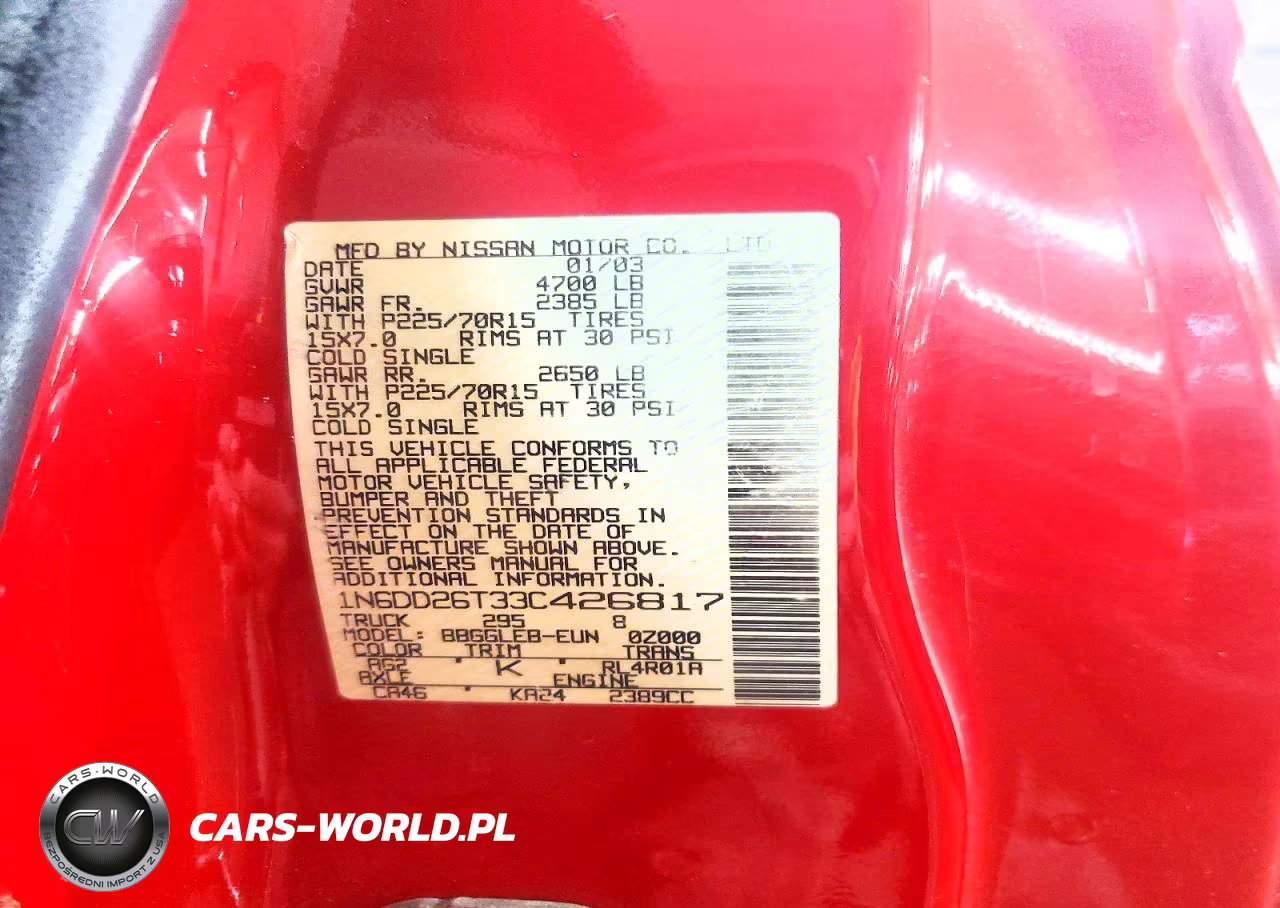 2003 Nissan Frontier King Cab Xe VIN:1N6DD26T33C426817 - 13