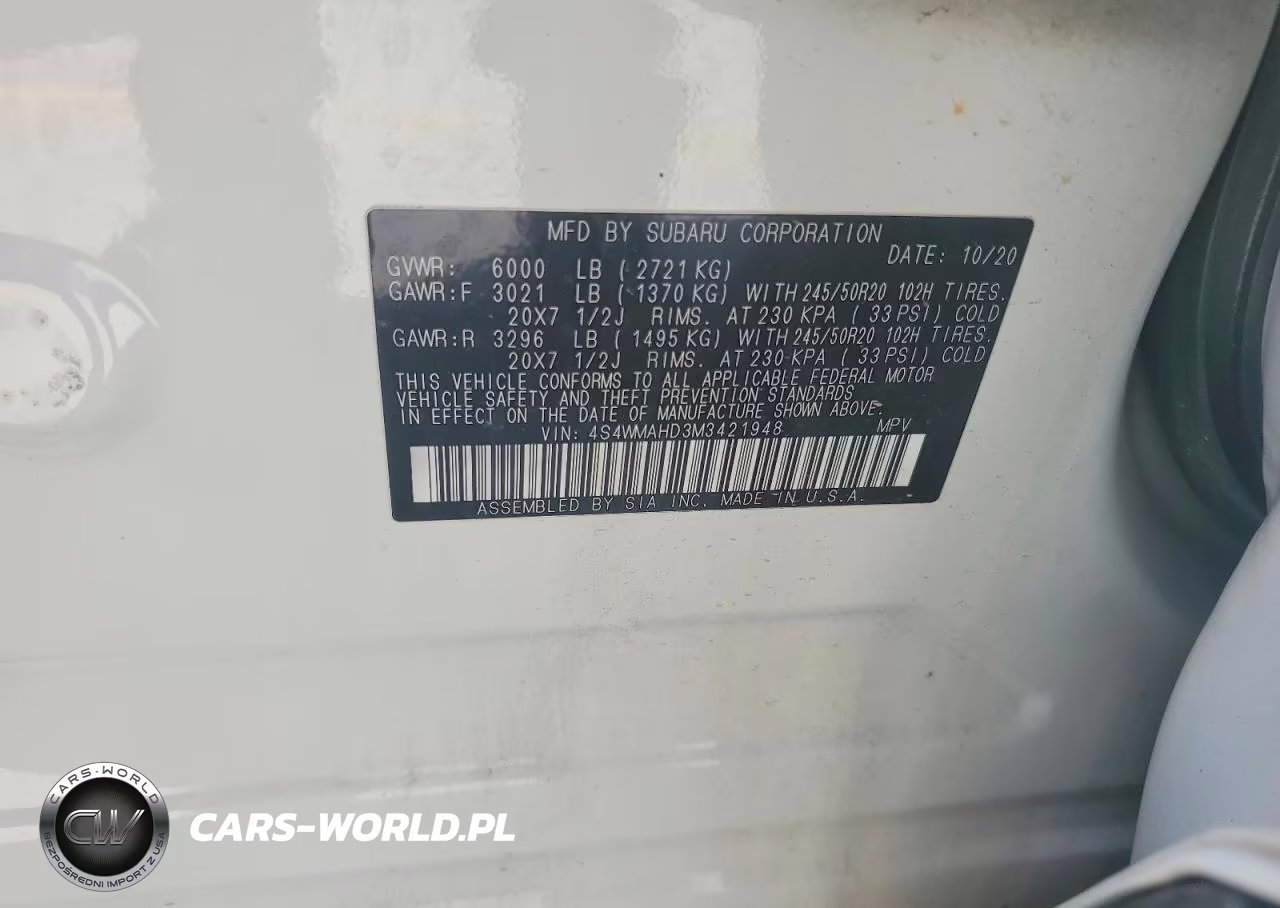 2021 Subaru Ascent Premium VIN:4S4WMAHD3M3421948 - 13