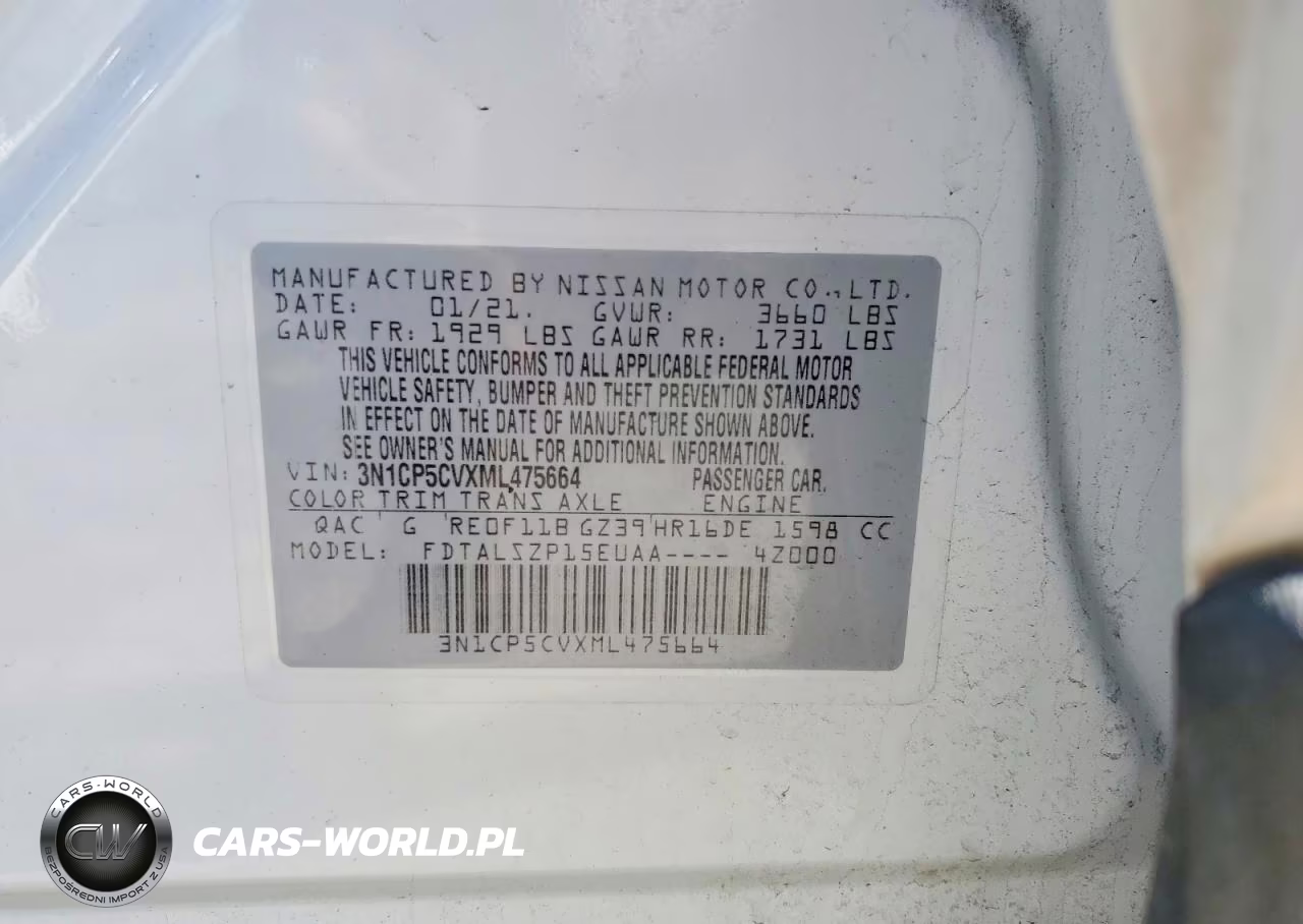 2021 Nissan Kicks Sv VIN:3N1CP5CVXML475664 - 13