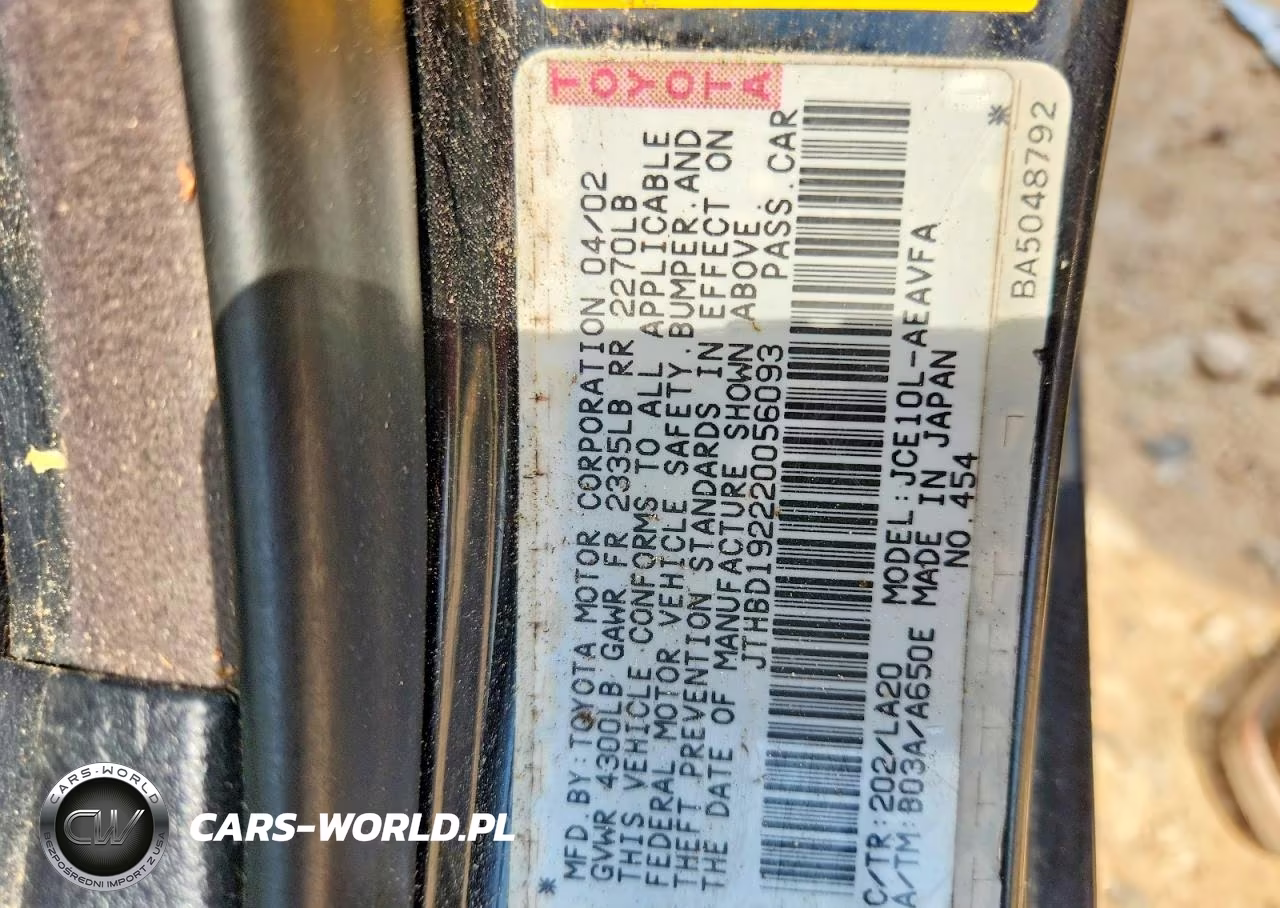 2002 Lexus Is 300 VIN:JTHBD192220056093 - 12