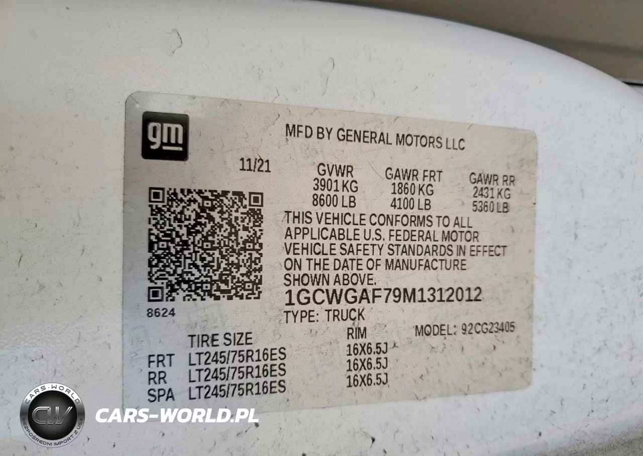 2021 Chevrolet Express G2500 VIN:1GCWGAF79M1312012 - 13