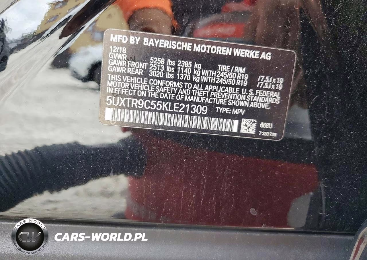 2019 BMW X3 xDrive30I VIN:5UXTR9C55KLE21309 - 13