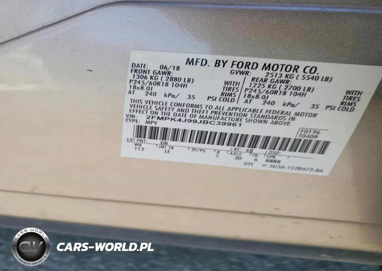 2018 Ford Edge Sel VIN:2FMPK4J99JBC39961 - 13