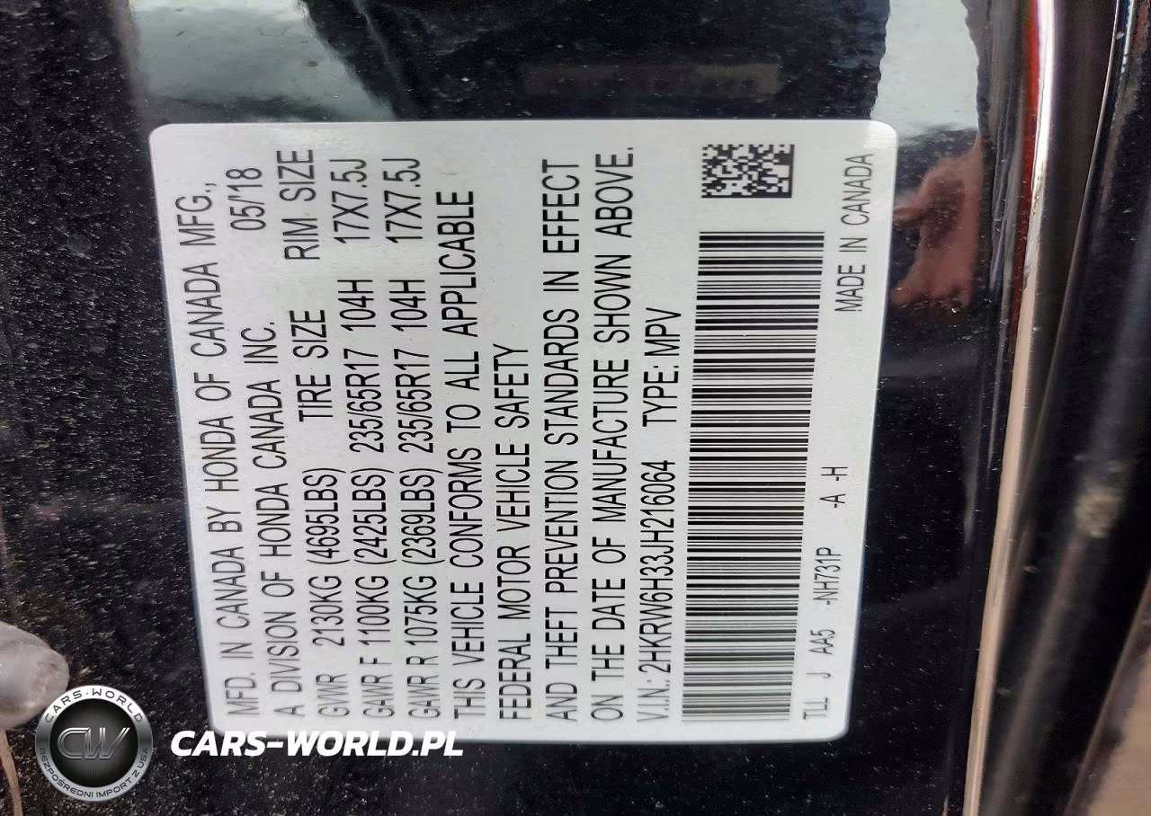 2018 Honda Cr-V Lx VIN:2HKRW6H33JH216064 - 13