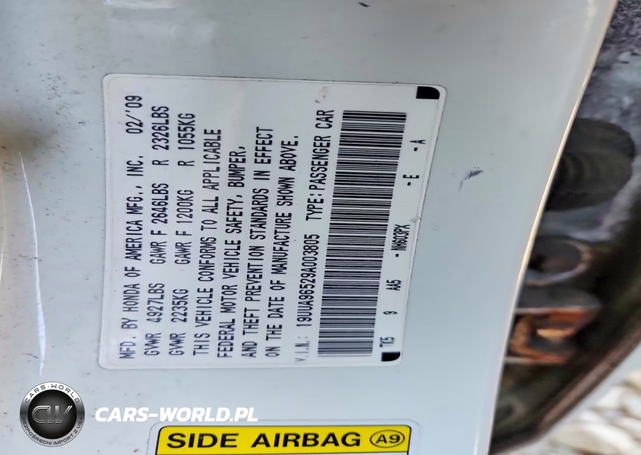 2009 Acura Atl VIN:19UUA96529A003805 - 12