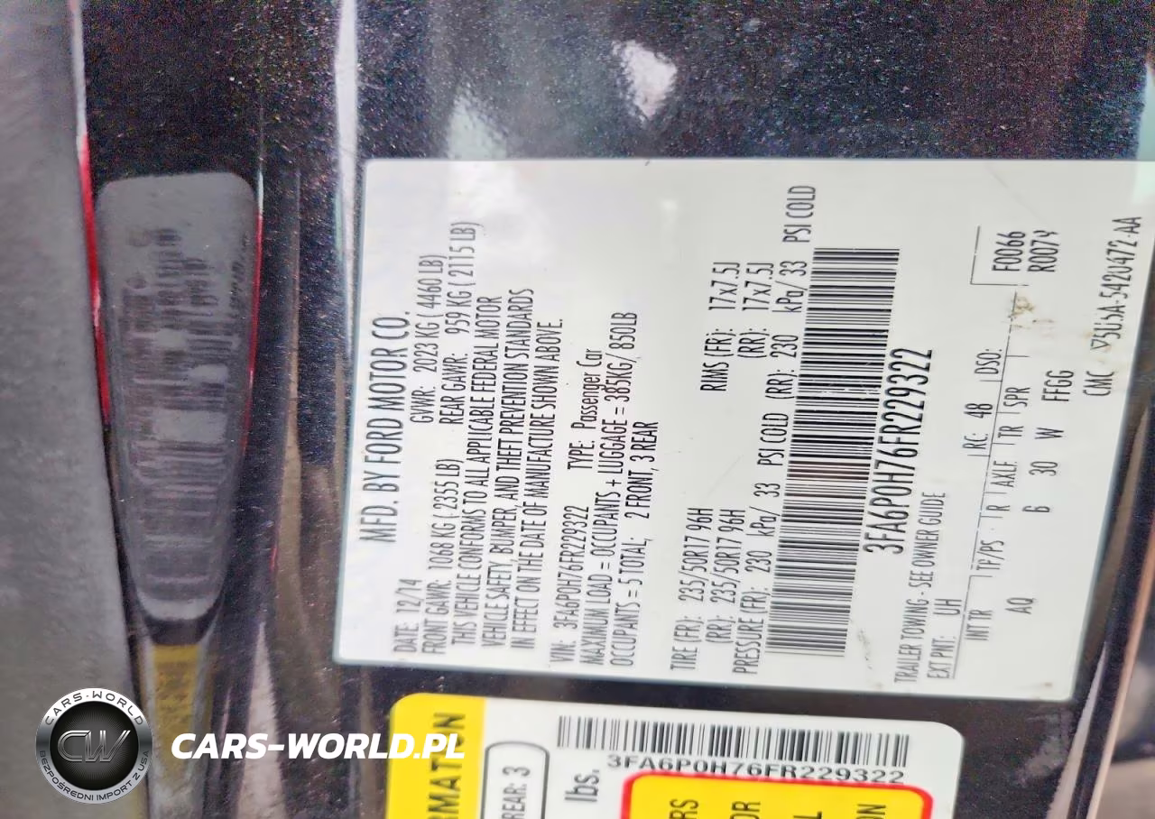 2015 Ford Fusion Se VIN:3FA6P0H76FR229322 - 12