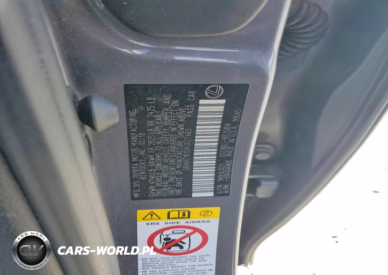 2019 Lexus Es 350 VIN:58ABZ1B10KU027483 - 12