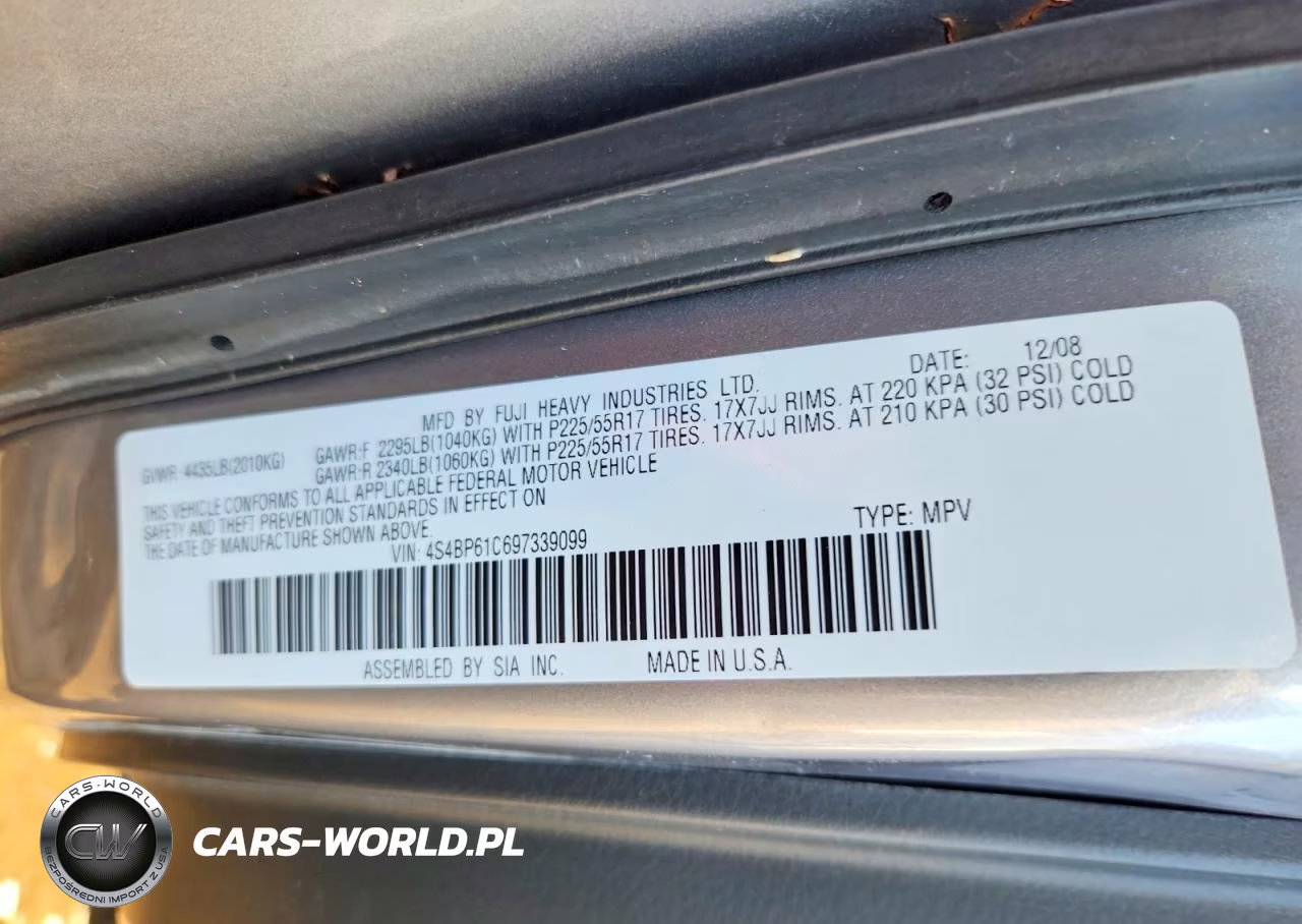 2009 Subaru Outback 2.5I VIN:4S4BP61C697339099 - 12