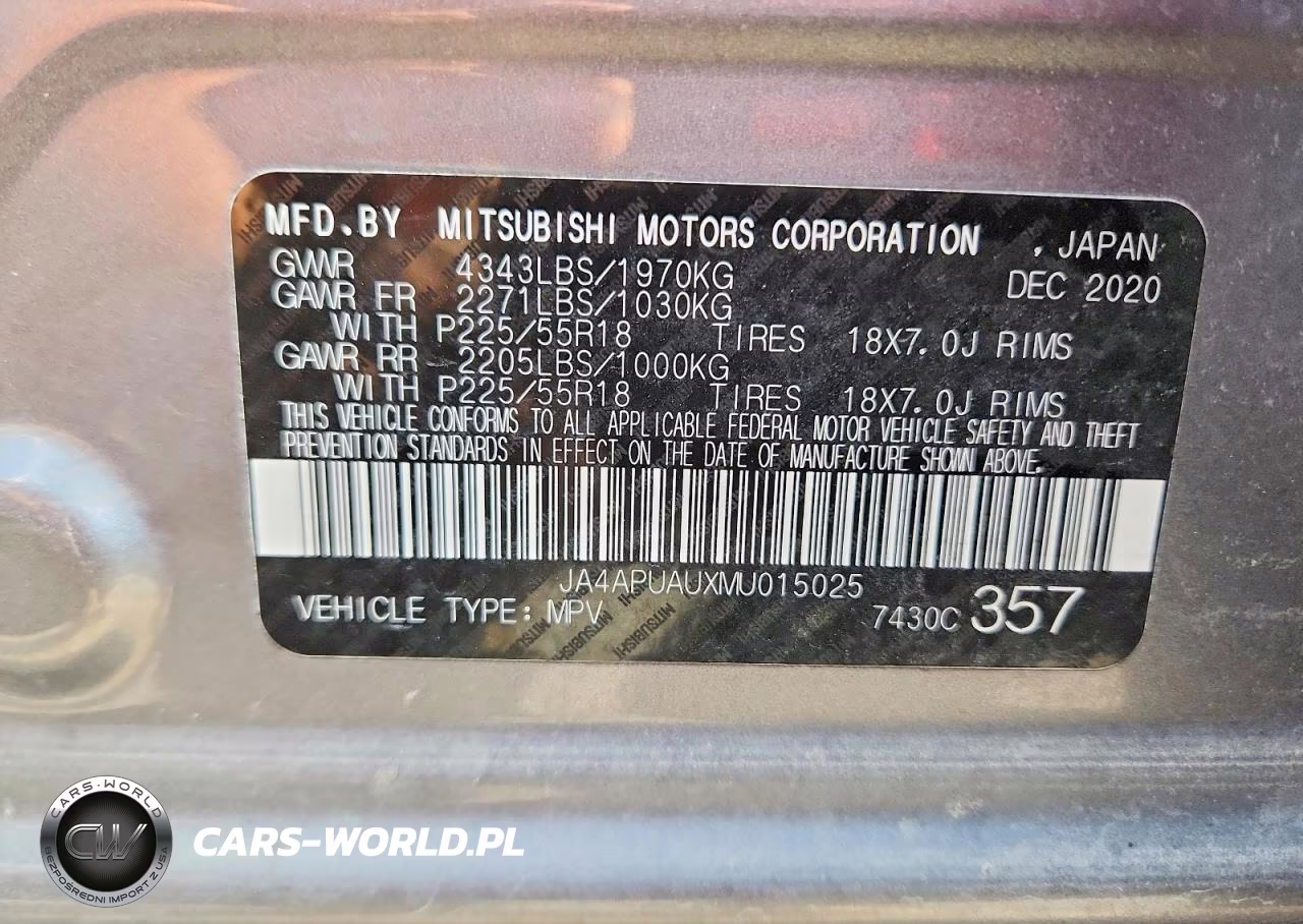2021 Mitsubishi Outlander Sport Es VIN:JA4APUAUXMU015025 - 13