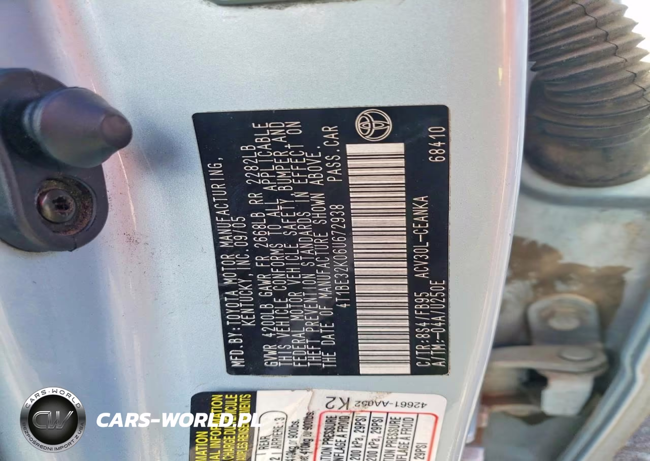 2006 Toyota Camry Le VIN:4T1BE32K06U672938 - 12