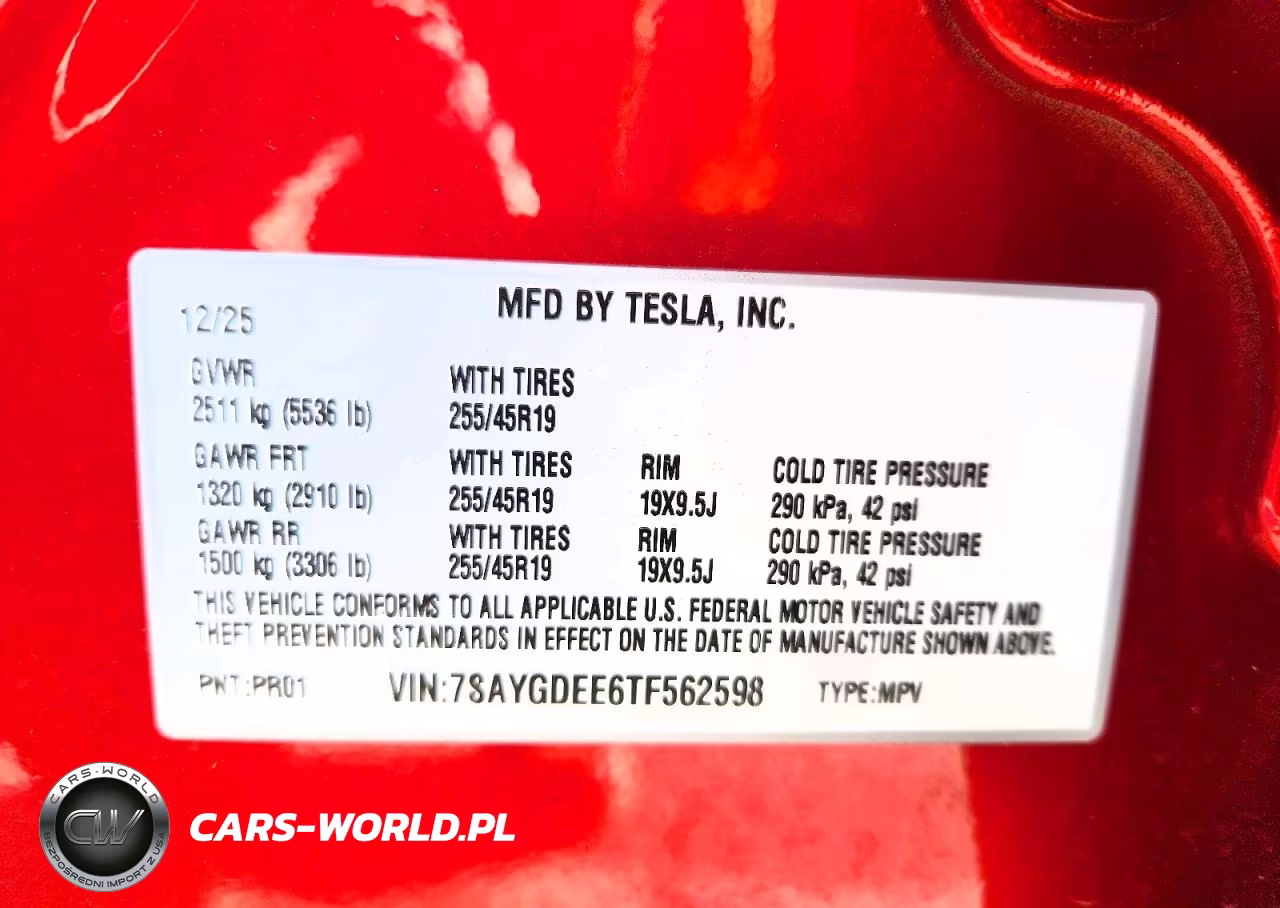 2026 Tesla Model Y VIN:7SAYGDEE6TF562598 - 12