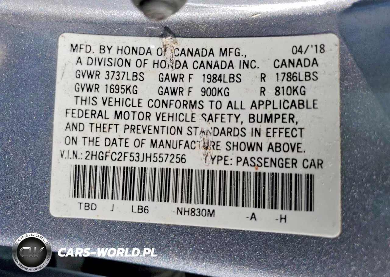 2018 Honda Civic Lx VIN:2HGFC2F53JH557256 - 12
