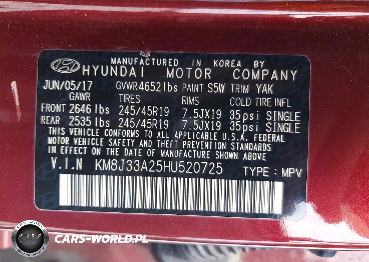 2017 Hyundai Tucson Limited VIN:KM8J33A25HU520725 - 13