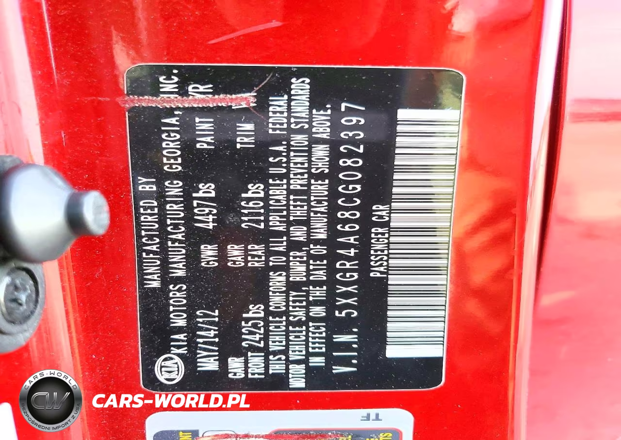 2012 Kia Optima Sx VIN:5XXGR4A68CG082397 - 12