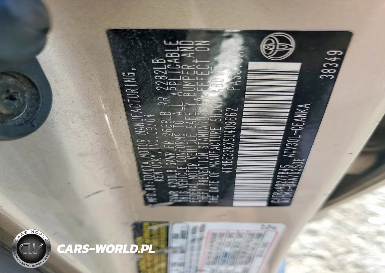 2005 Toyota Camry Le VIN:4T1BE32KX5U409662 - 12