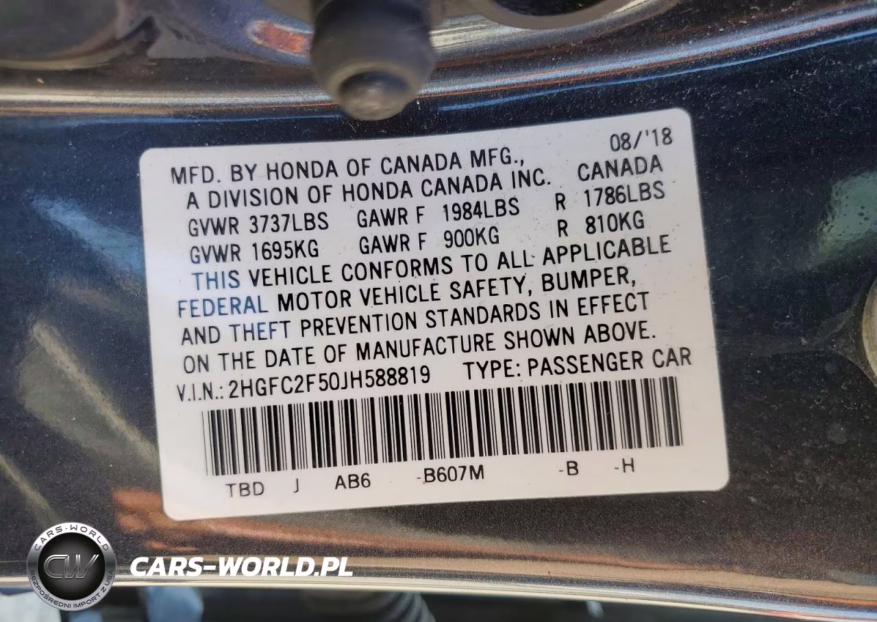 2018 Honda Civic Lx VIN:2HGFC2F50JH588819 - 12