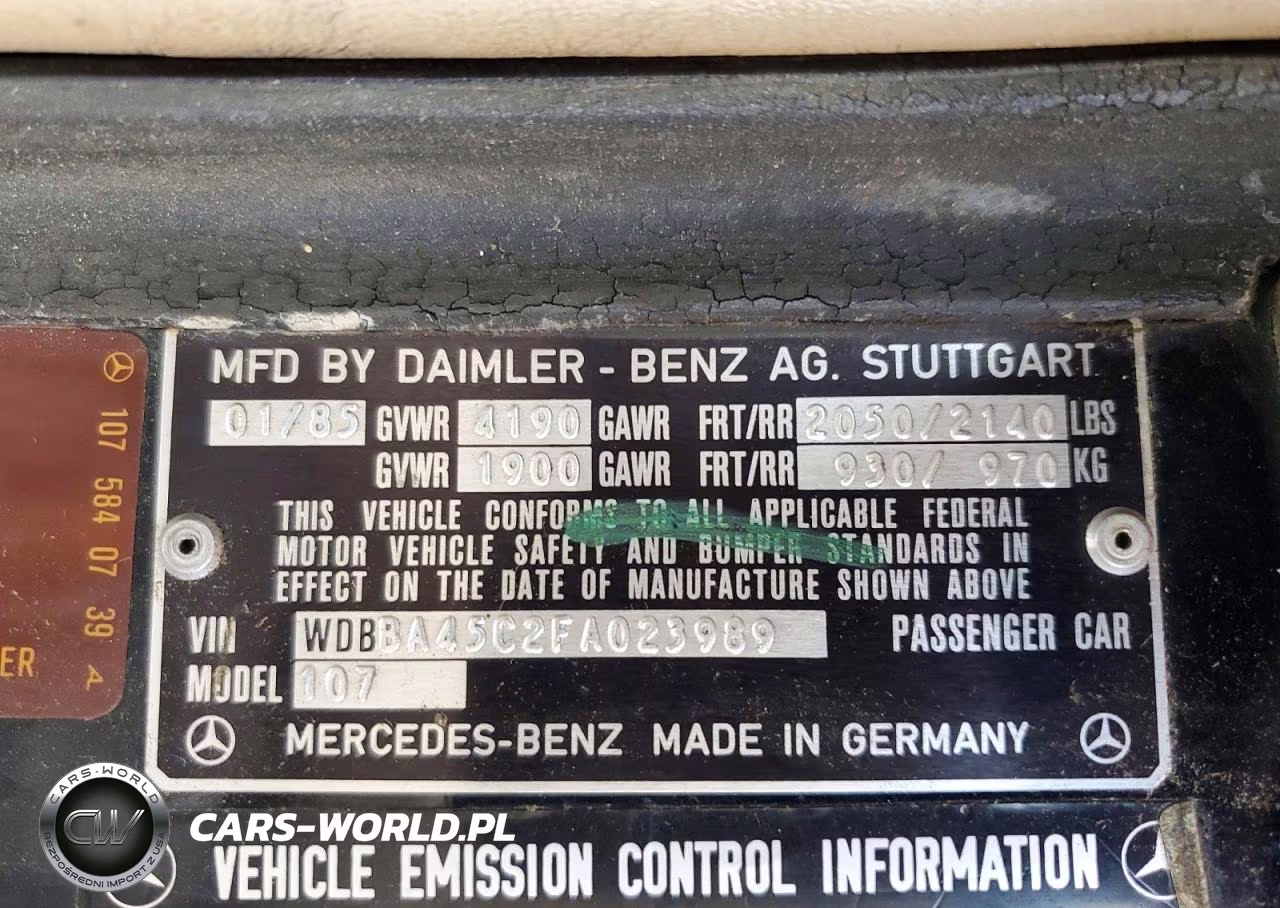1983 Merz 380-Class VIN:WDBBA45C2FA023989 - 12