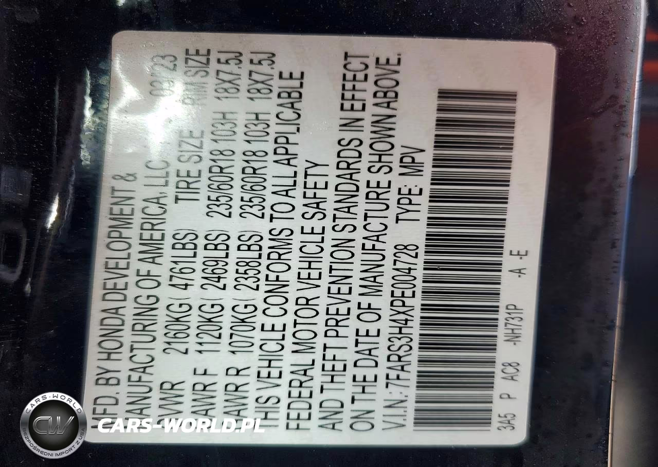 2023 Honda Cr-V Ex VIN:7FARS3H4XPE004728 - 13