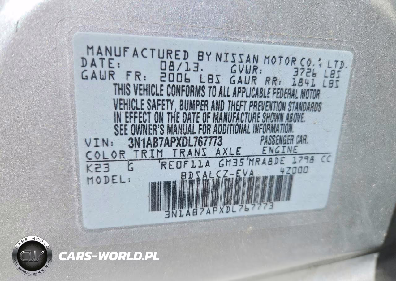 2013 Nissan Sentra S VIN:3N1AB7APXDL767773 - 12
