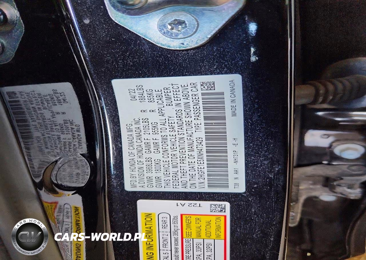 2022 Honda Civic Si VIN:2HGFE1E5XNH473429 - 12