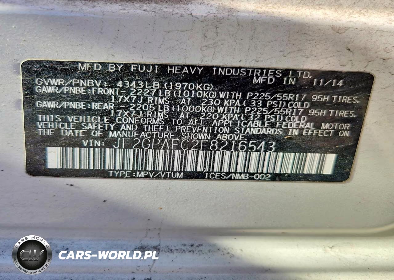 2015 Subaru Xv Crosstrek 2.0 Premium VIN:JF2GPAFC2F8216543 - 13
