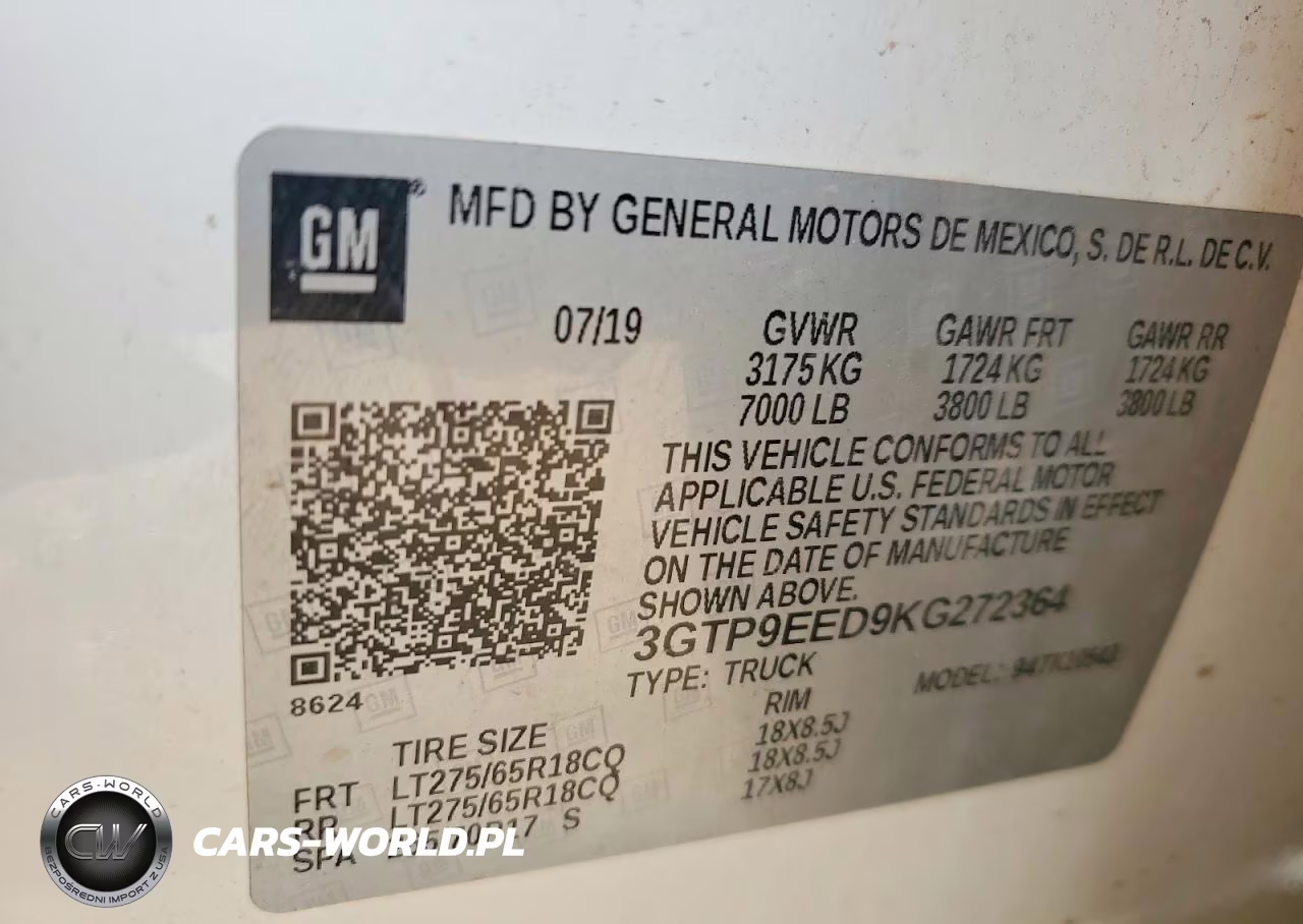 2019 GMC Sierra K1500 At4 VIN:3GTP9EED9KG272364 - 13