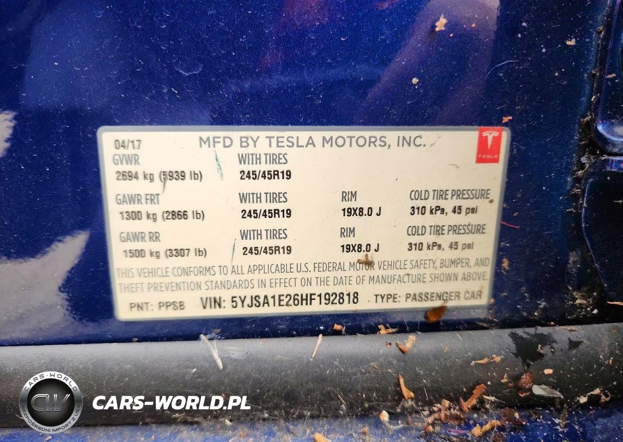 2017 Tesla Model S VIN:5YJSA1E26HF192818 - 12