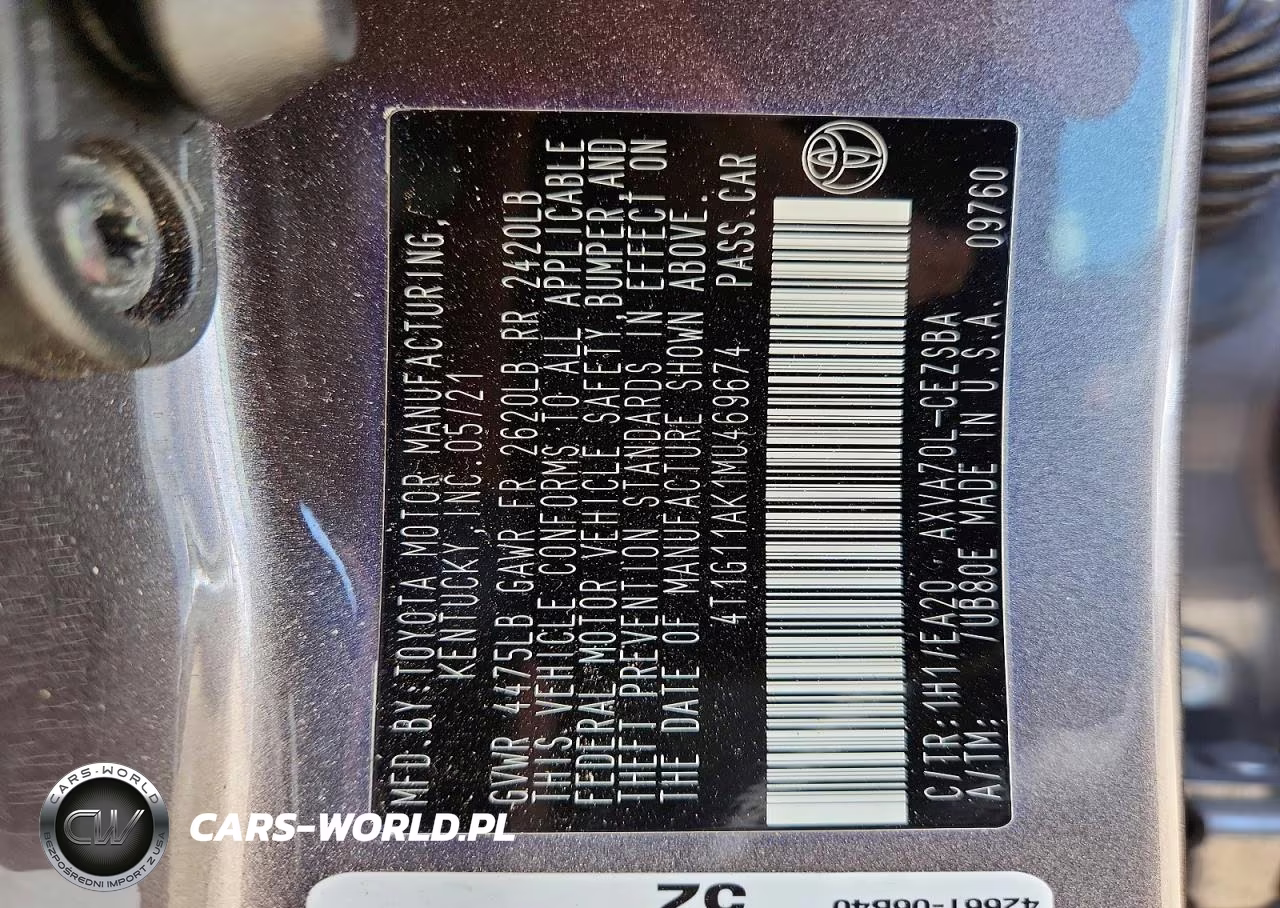 2021 Toyota Camry Se VIN:4T1G11AK1MU469674 - 12
