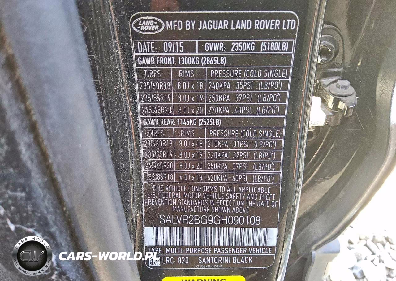 2016 Land Rover Range Rover Evoque Hse VIN:SALVR2BG9GH090108 - 7