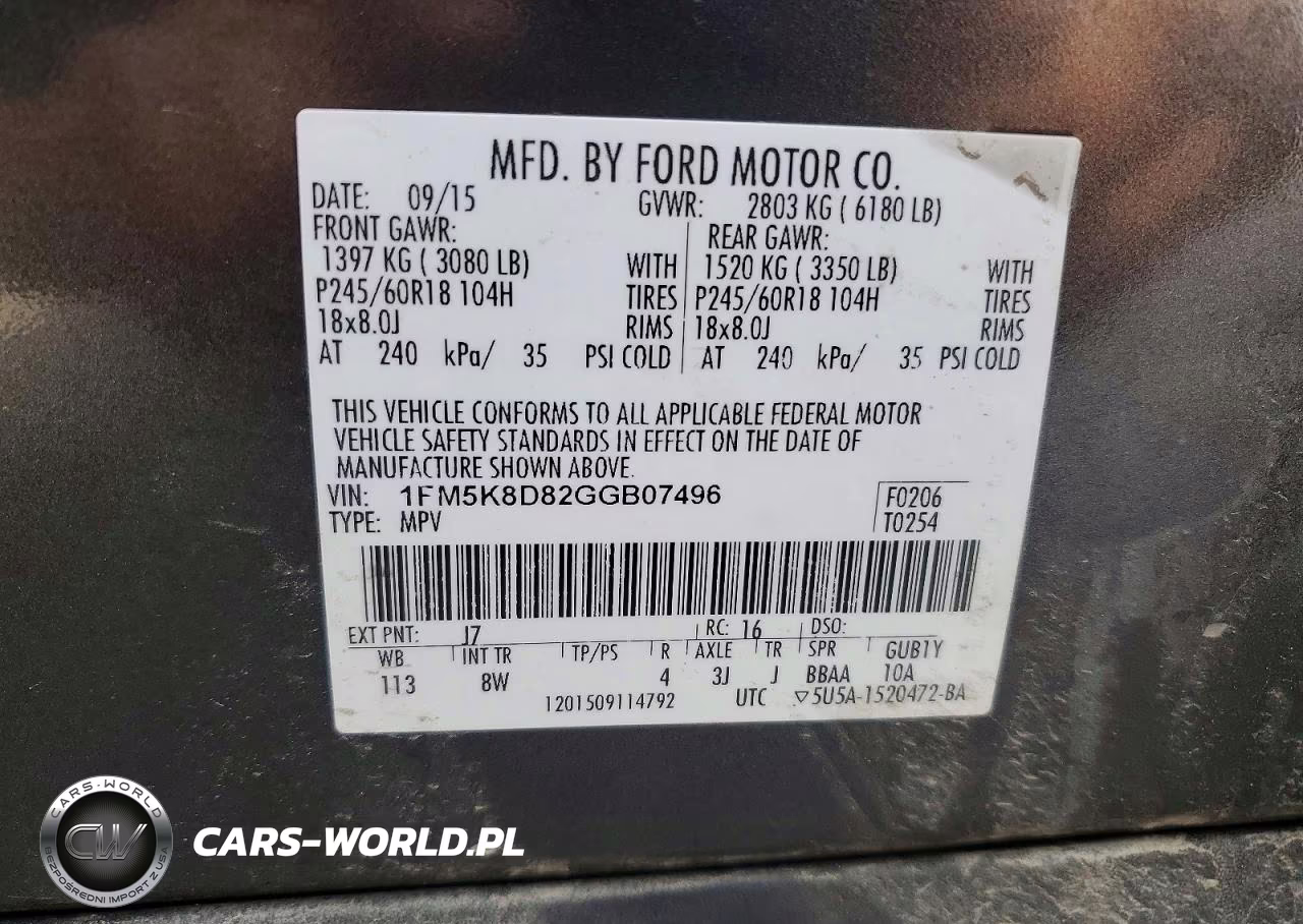 2016 Ford Explorer Xlt VIN:1FM5K8D82GGB07496 - 12