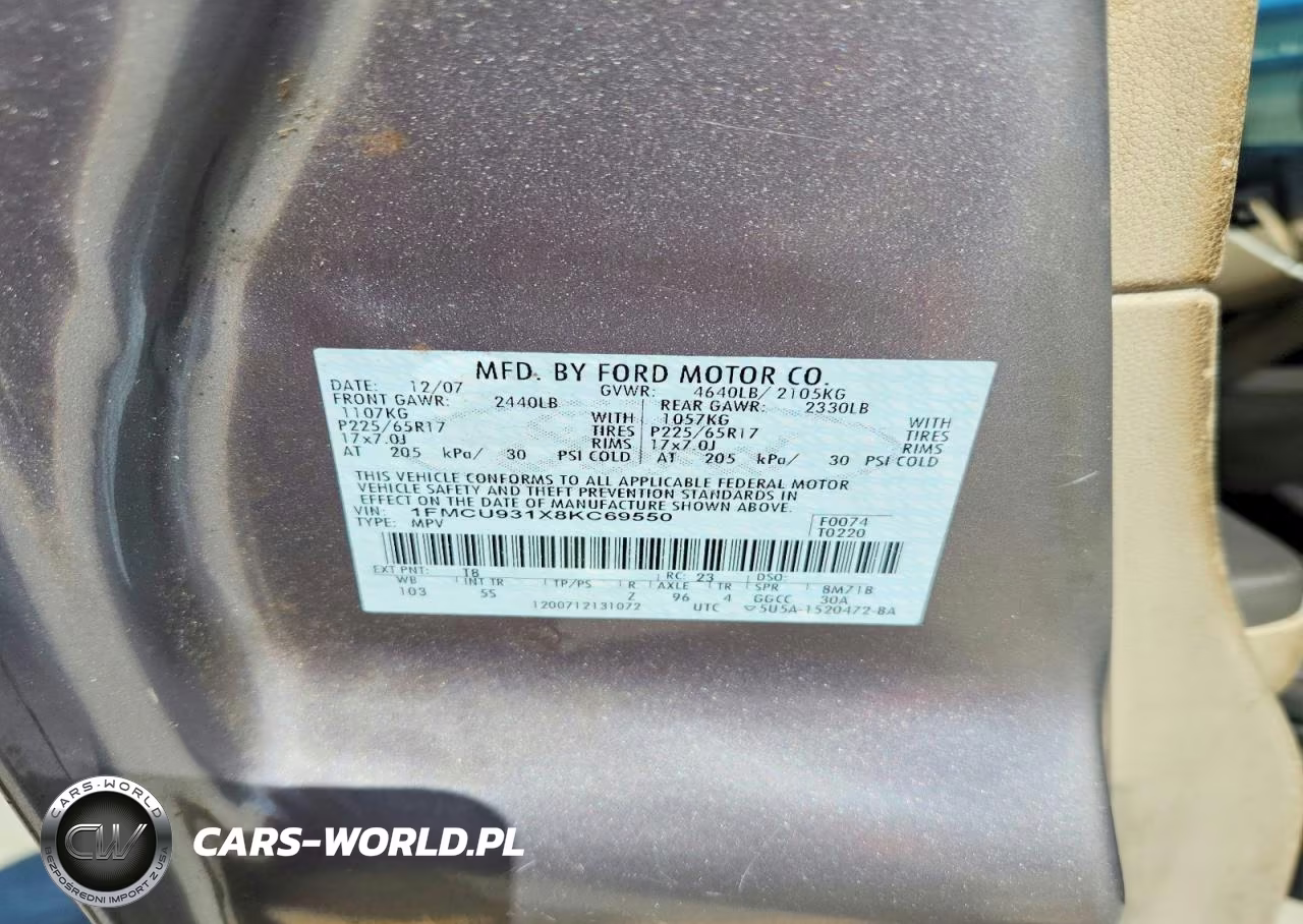 2008 Ford Escape VIN:1FMCU931X8KC69550 - 13