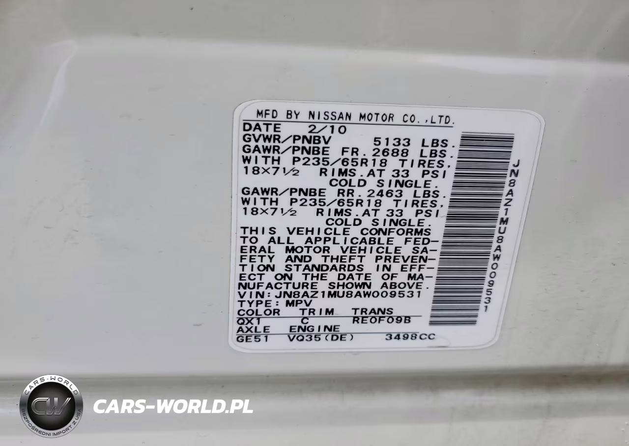 2010 Nissan Murano S VIN:JN8AZ1MU8AW009531 - 13