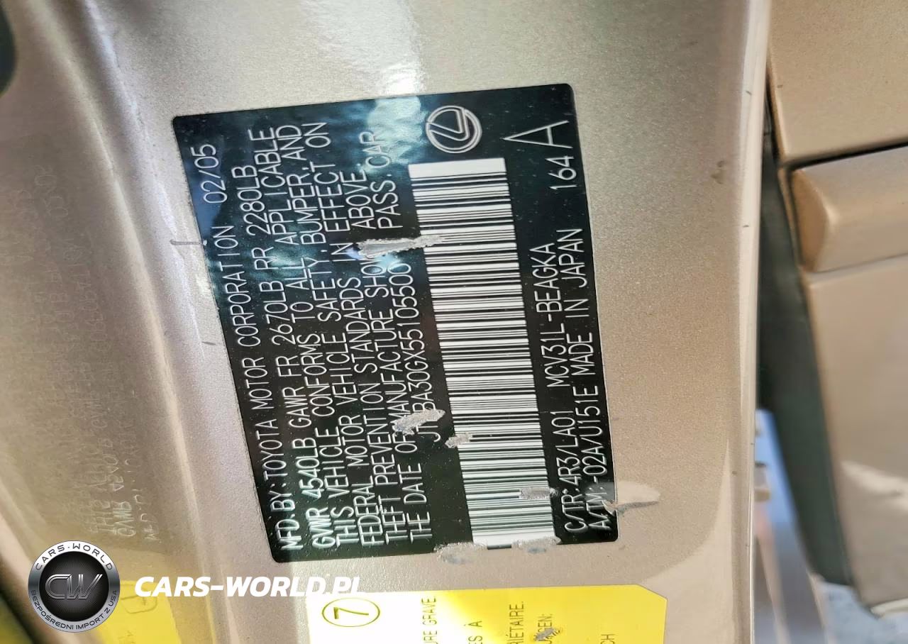 2005 Lexus Es 330 VIN:JTHBA30GX55105500 - 12
